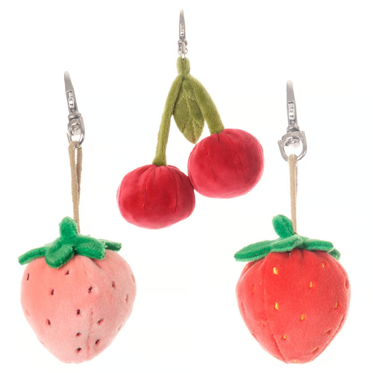 Strawberry & Cherry Bag Charms |  Assorted 3