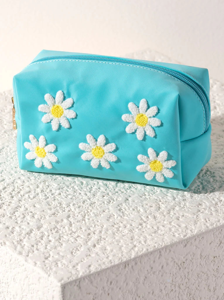 Zip Joy Daisy Turquoise Pouch
