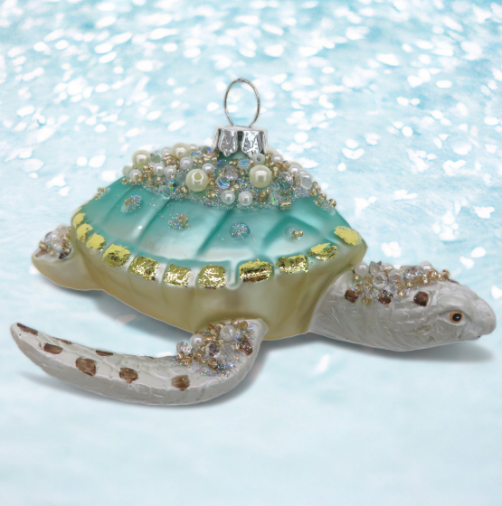 Blue Sea Turtle Ornament
