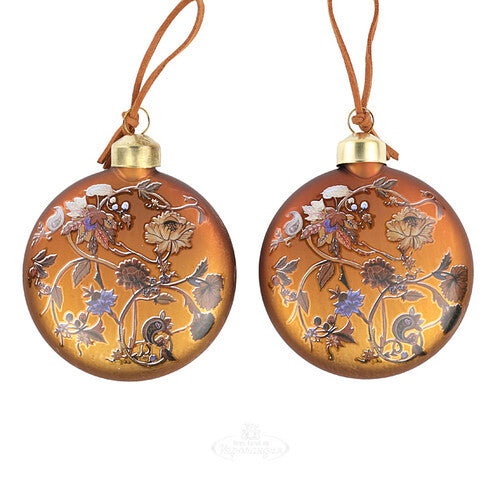 Bauble Glass Silver Inside 2  Colors Assorted