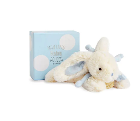 Doudou Classic Baby: Blue Plush Bunny