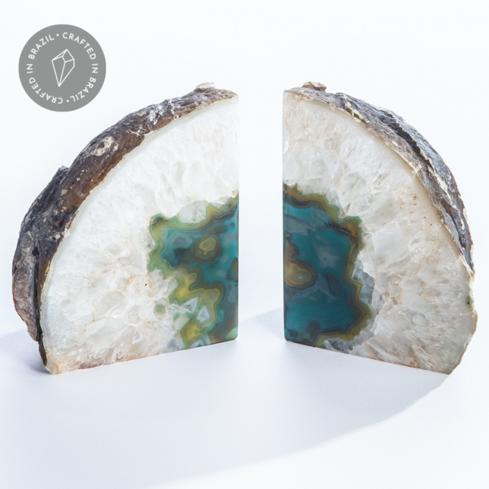 Bookends Green Agate
