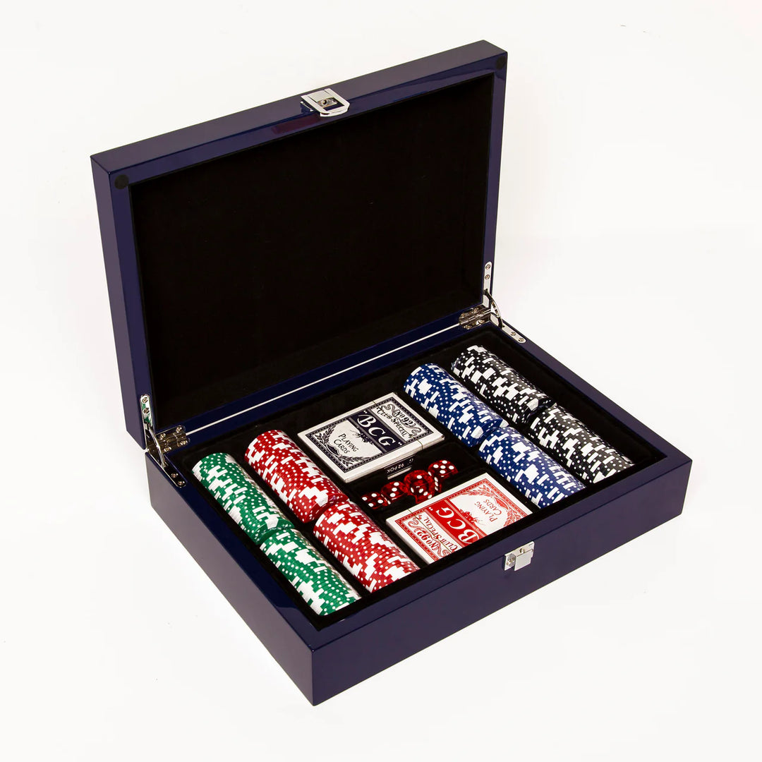 Playing Cards Set / Jewellery Box Blue Lacquer