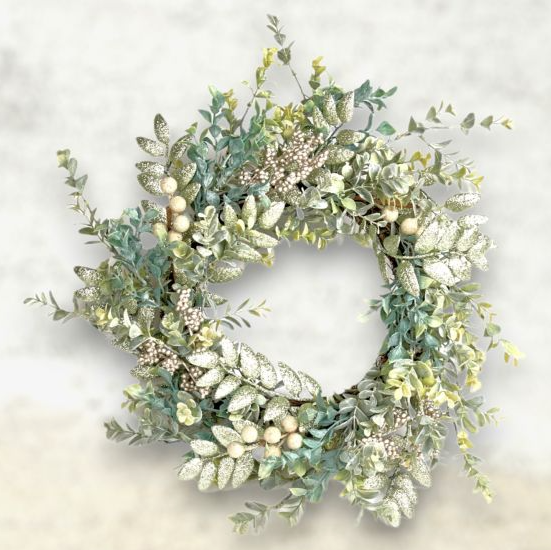 Winter Floral Wreath 19''