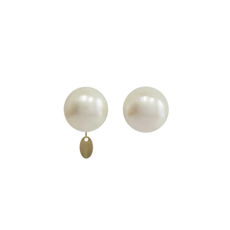 Classic Half Round Pearl Earrings