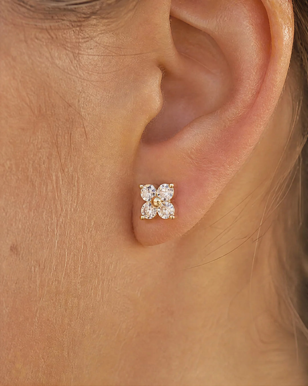 Speed Dial Stud Earring - Gold