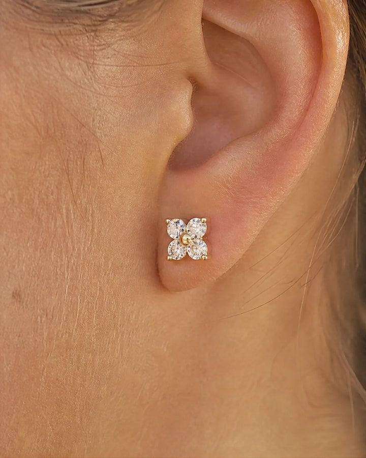 Speed Dial Stud Earring - Gold