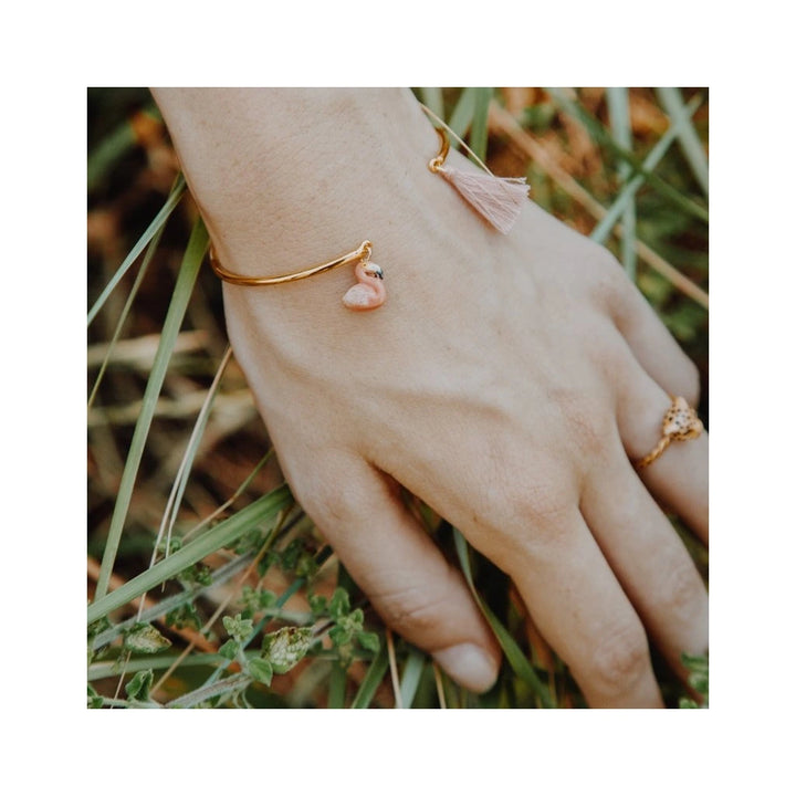 Flamingo & Pompom Bracelet