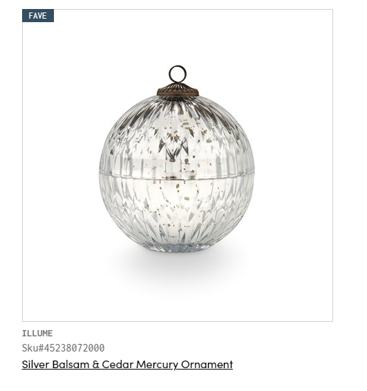 Mercury Ornament Candle