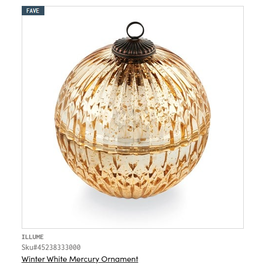 Mercury Ornament Candle