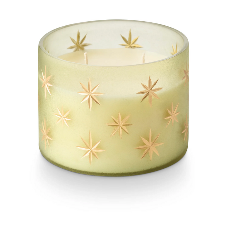 Balsam & Cedar Frosted Star Glass Candle