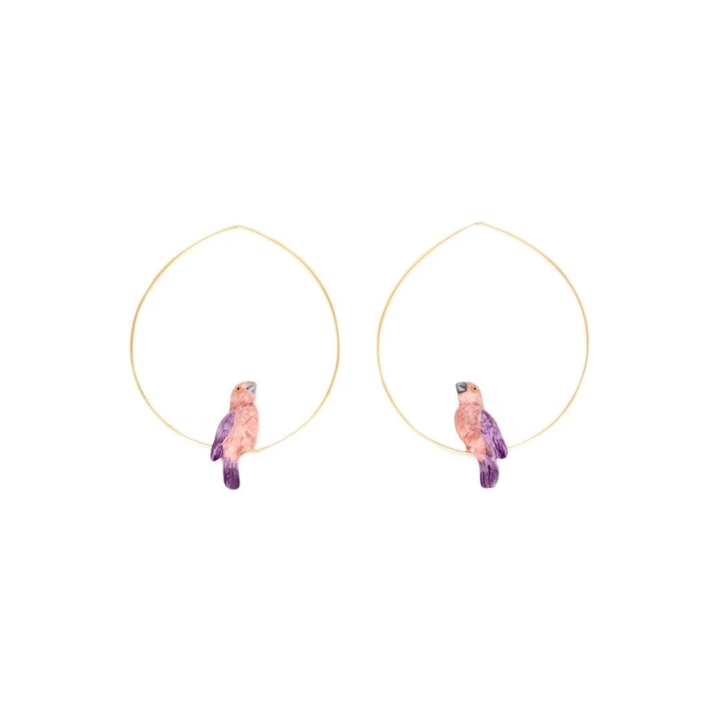 Parrot Purple Multi Earrings