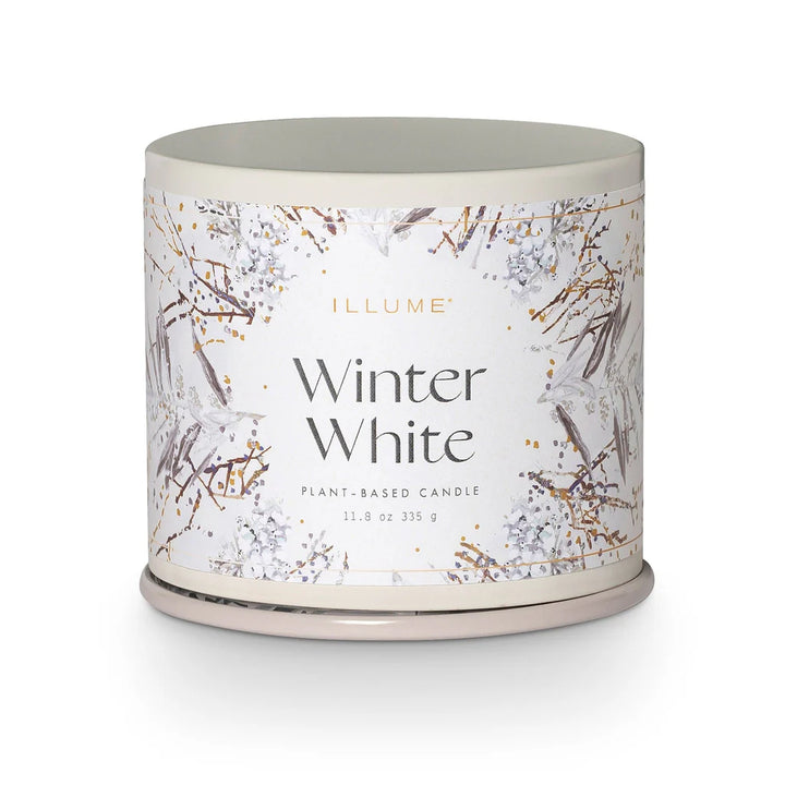 Noble Holiday Winter White Tin Candle