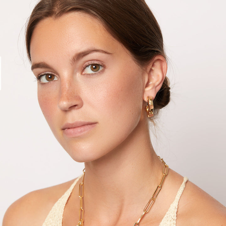 Gale Hoops Peach Earrings