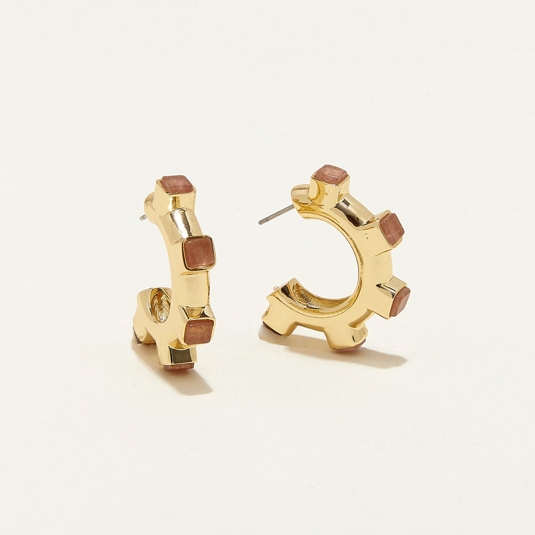 Gale Hoops Peach Earrings