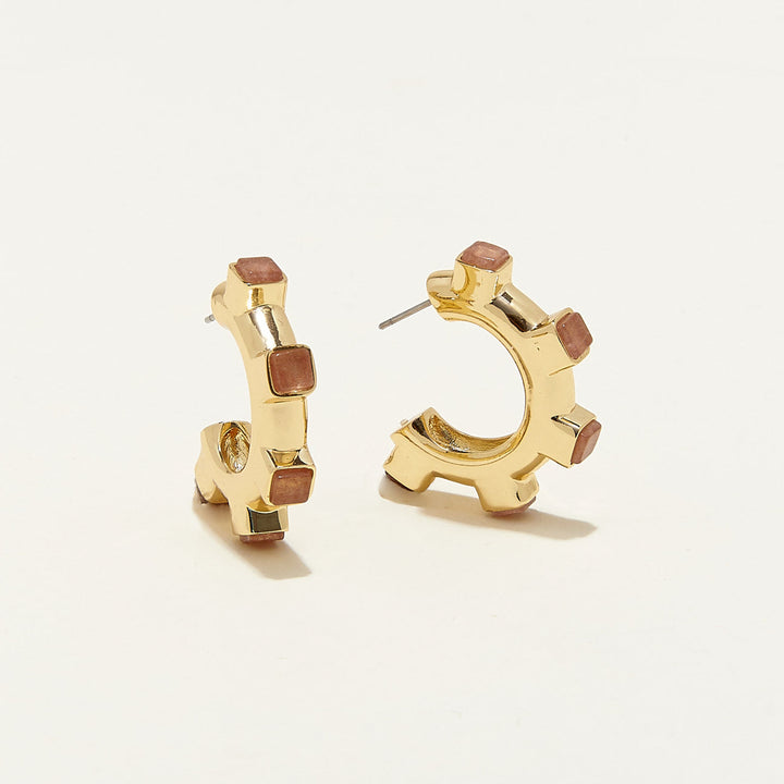 Gale Hoops Peach Earrings