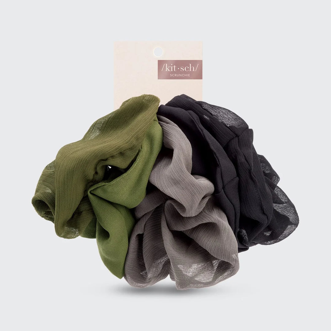 Crepe Scrunchies Moss