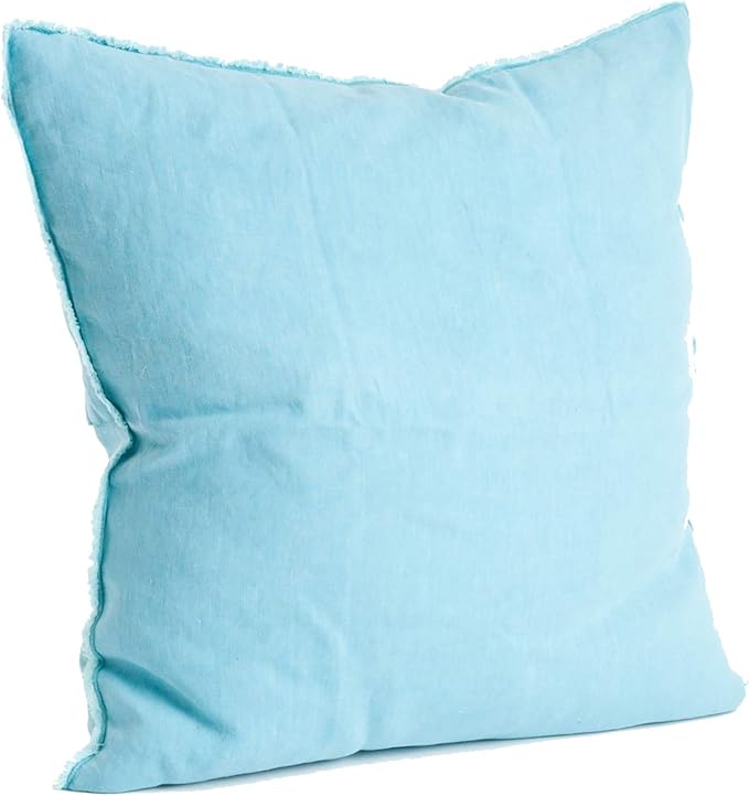 Fringed Design Linen Down Filled Decorative Pillow