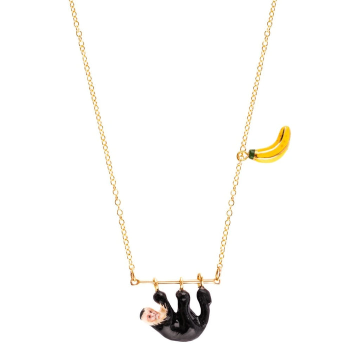 Black Monkey And Banana Necklace