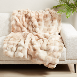Bubble Faux Fur Throw 50"X60" Oblong