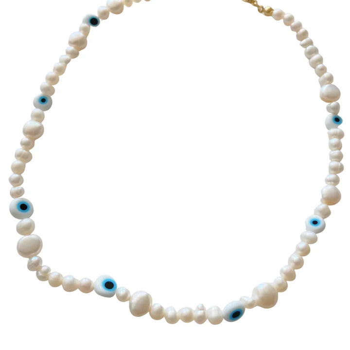 Evil Eye Pearl Necklace