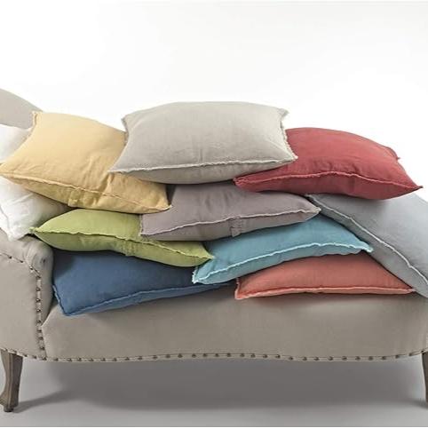Fringed Design Linen Down Filled Decorative Pillow