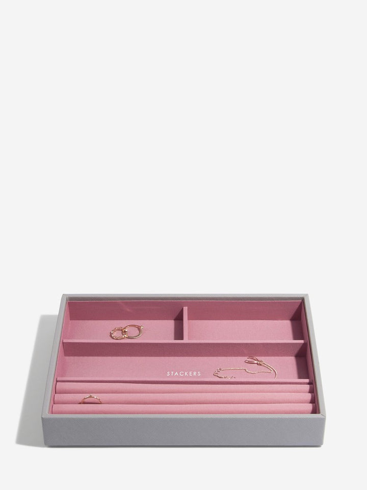 Classic Tray Dove Grey 4 Sections Stackers