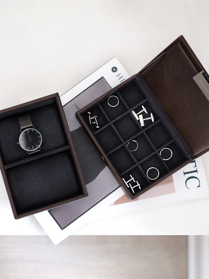 Cufflink And Watch Brown Set Of 2