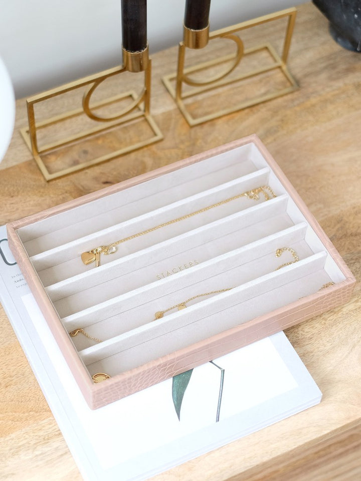 Pastel Pink Croc Classic Necklace Layer