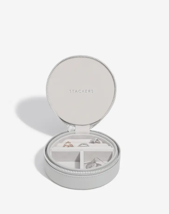 Round Zipped Travel Jewellery Box