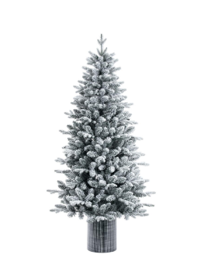 Vickerman 6' x 39" Frosted Potted Spruce Artificial
