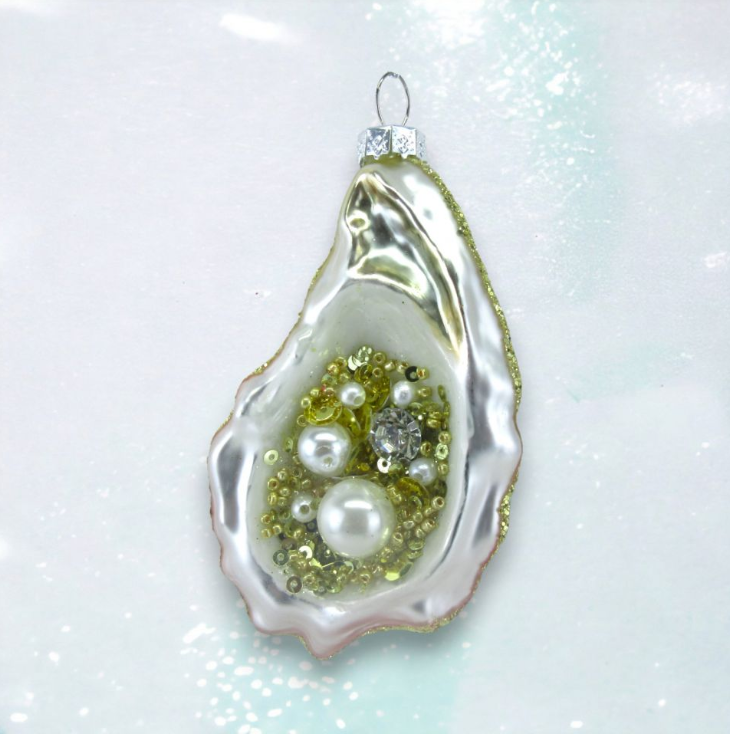 Shimmer Oyster w/Pearls Ornament