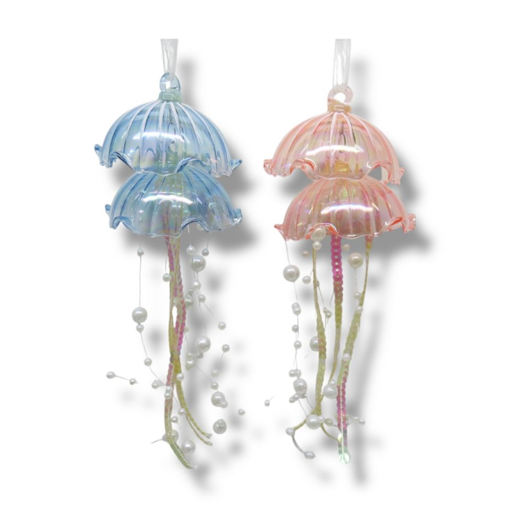 Blue/Pink Jellyfish Ornament 2 Asstd