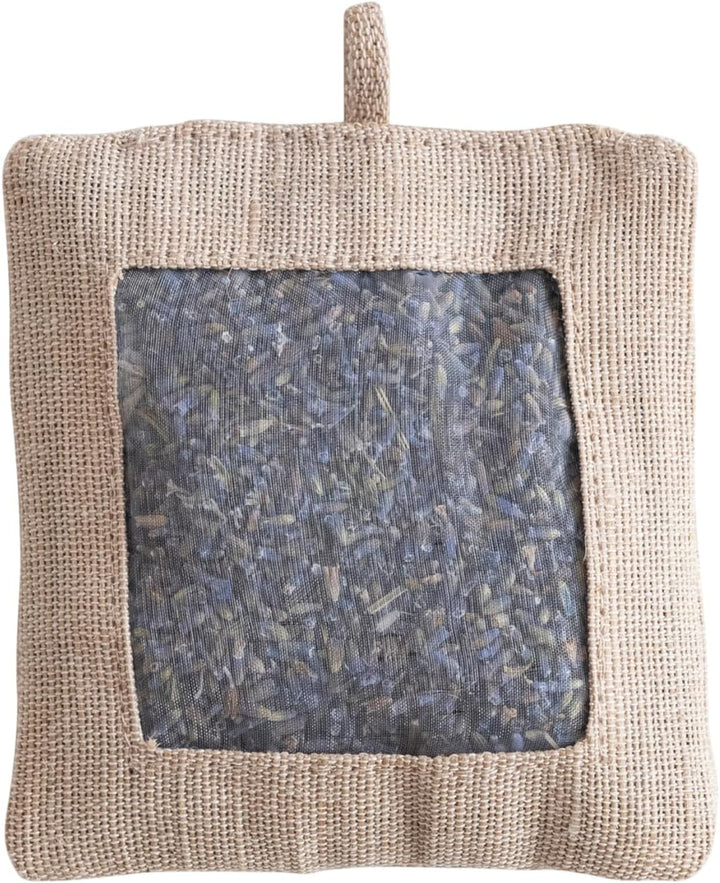 Sachet Jute & Cotton Pad & Filled w Lavender | Natural 4"