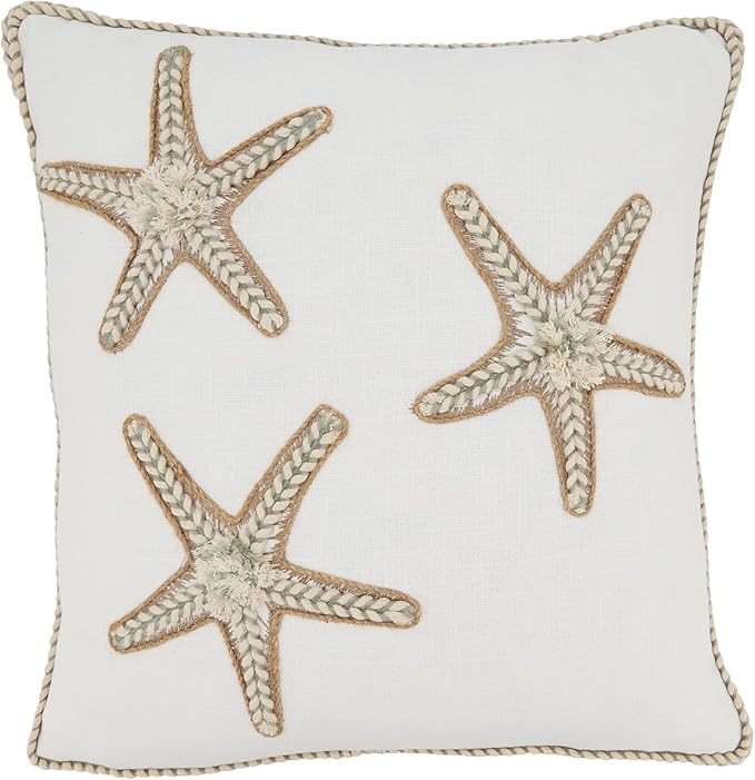 Starfish Down Filled Ivory Decorative Pillow