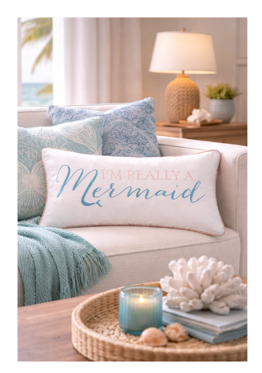 I`m Really A Mermaid Throw Decorative Pillow
