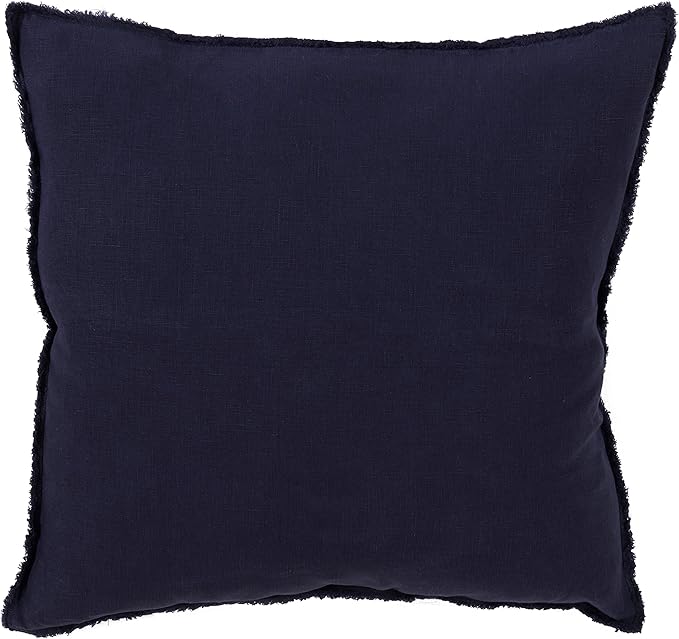 Fringed Design Linen Down Filled Decorative Pillow