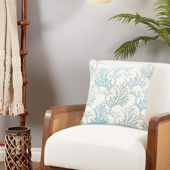 Coral Down Filled Aqua Decorative Pillow