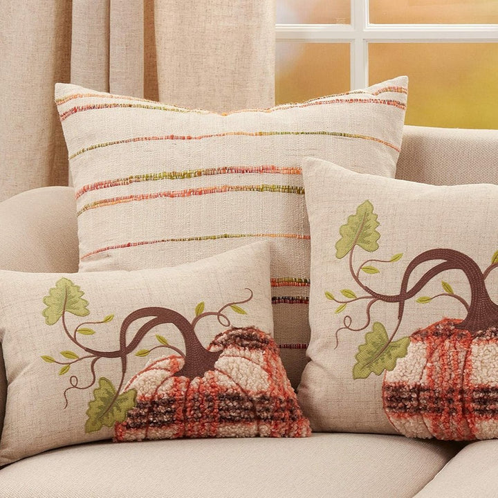 Woven Line Down Filled Natural Decorative Pillow