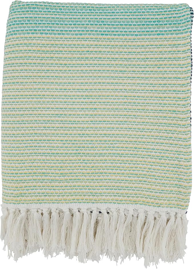 Color Block Blue Throw