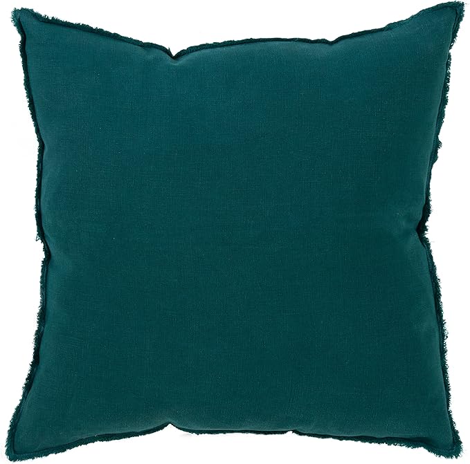 Fringed Design Linen Down Filled Decorative Pillow