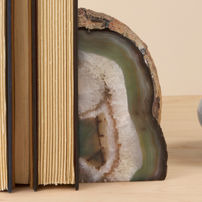 Bookends Green Agate