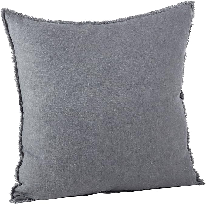 Fringed Design Linen Down Filled Decorative Pillow