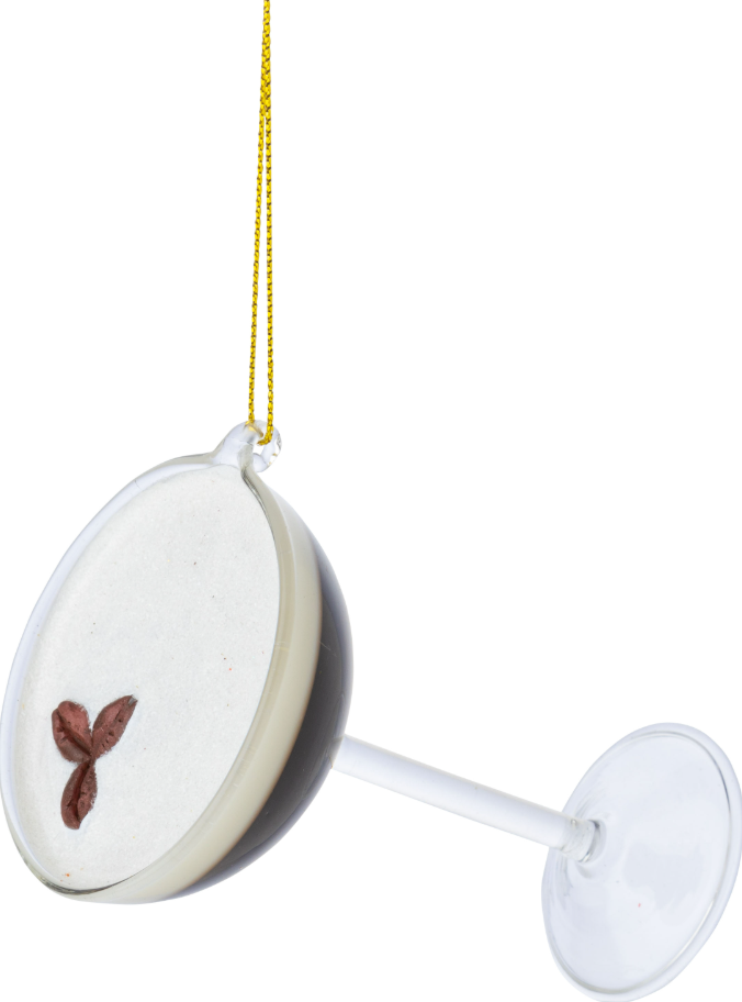 Glass Coffee Martini Ornament 3.5in 6-Z08