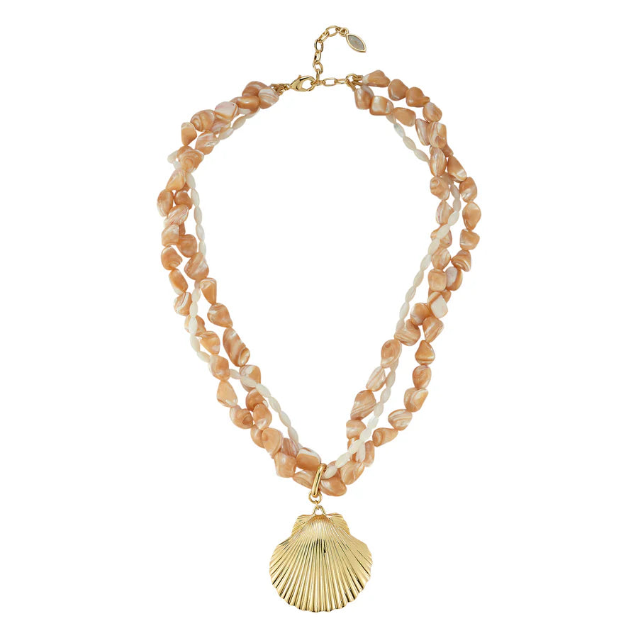Gold and White Anisah Shell Necklace