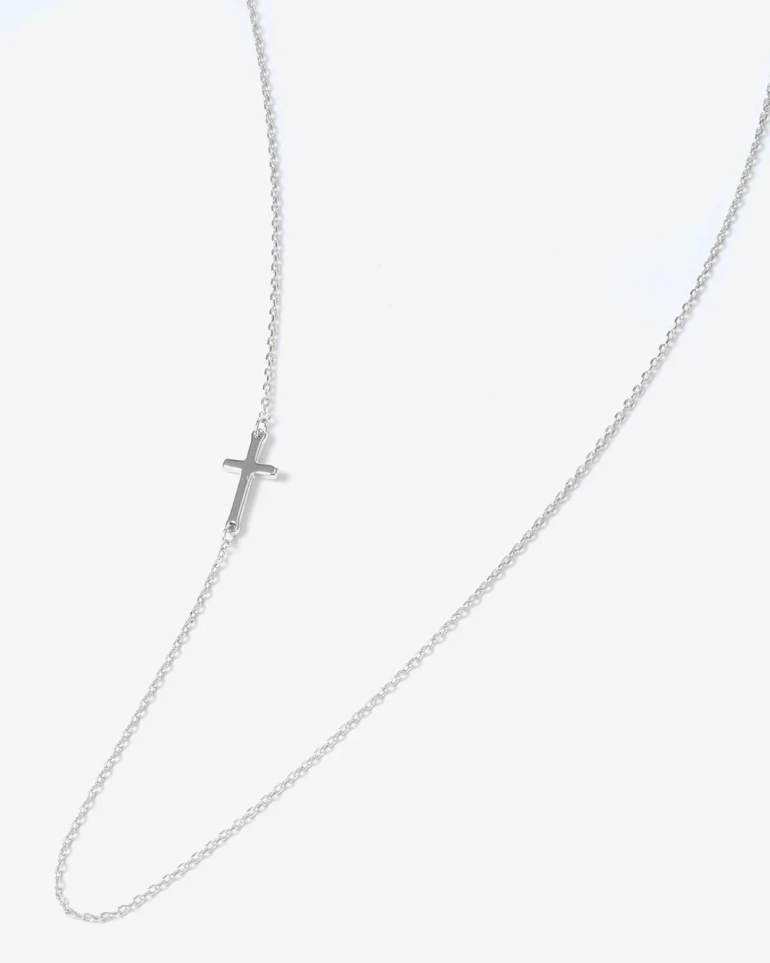 Held Cross Necklace - Silver