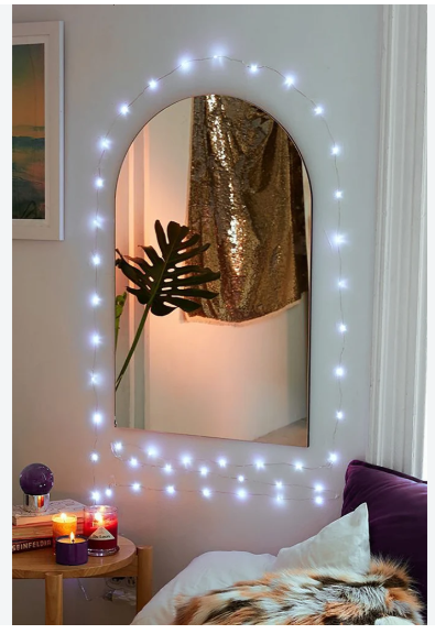 50 LED Silver Copper Fairy Lights - Battery Operated -white