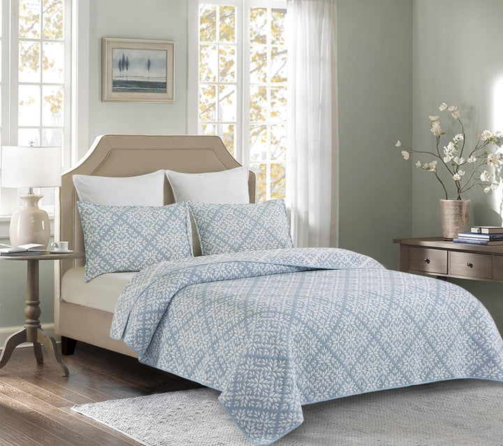 Leaves Jacquard Coverlet Set