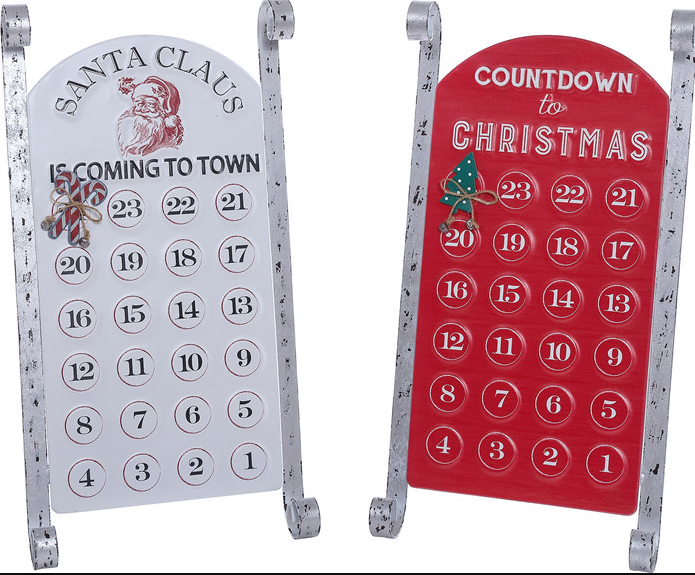 Enml Sug/Strps Magnet/Count Sleigh Easel 2 Assorted