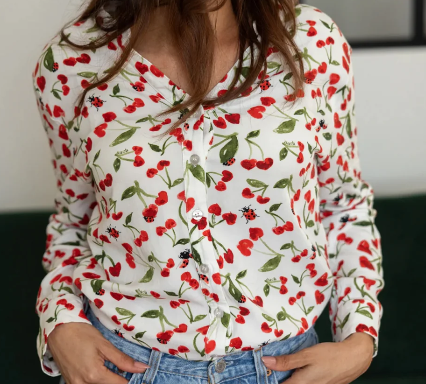 Cherry and Heart Shirt | Cherry Cherie